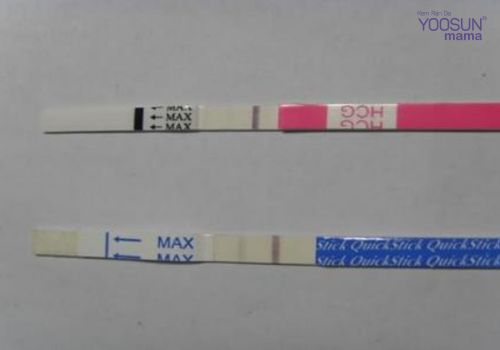 Que thử thai 2 vách 1 đậm 1 mờ 